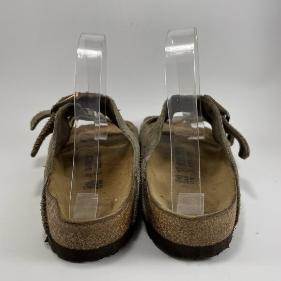 Birkenstock Arizona Sandals Womens Size 38 US 7-7.5 Tan Suede Slide - Picture 9 of 10